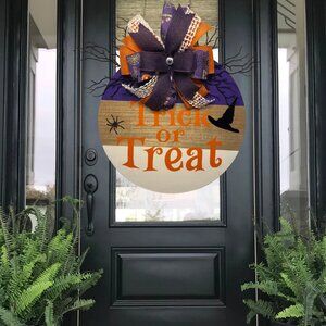 HANDMADE Door Hanger Whimsical Halloween Door Decor, Fall Door Decor,